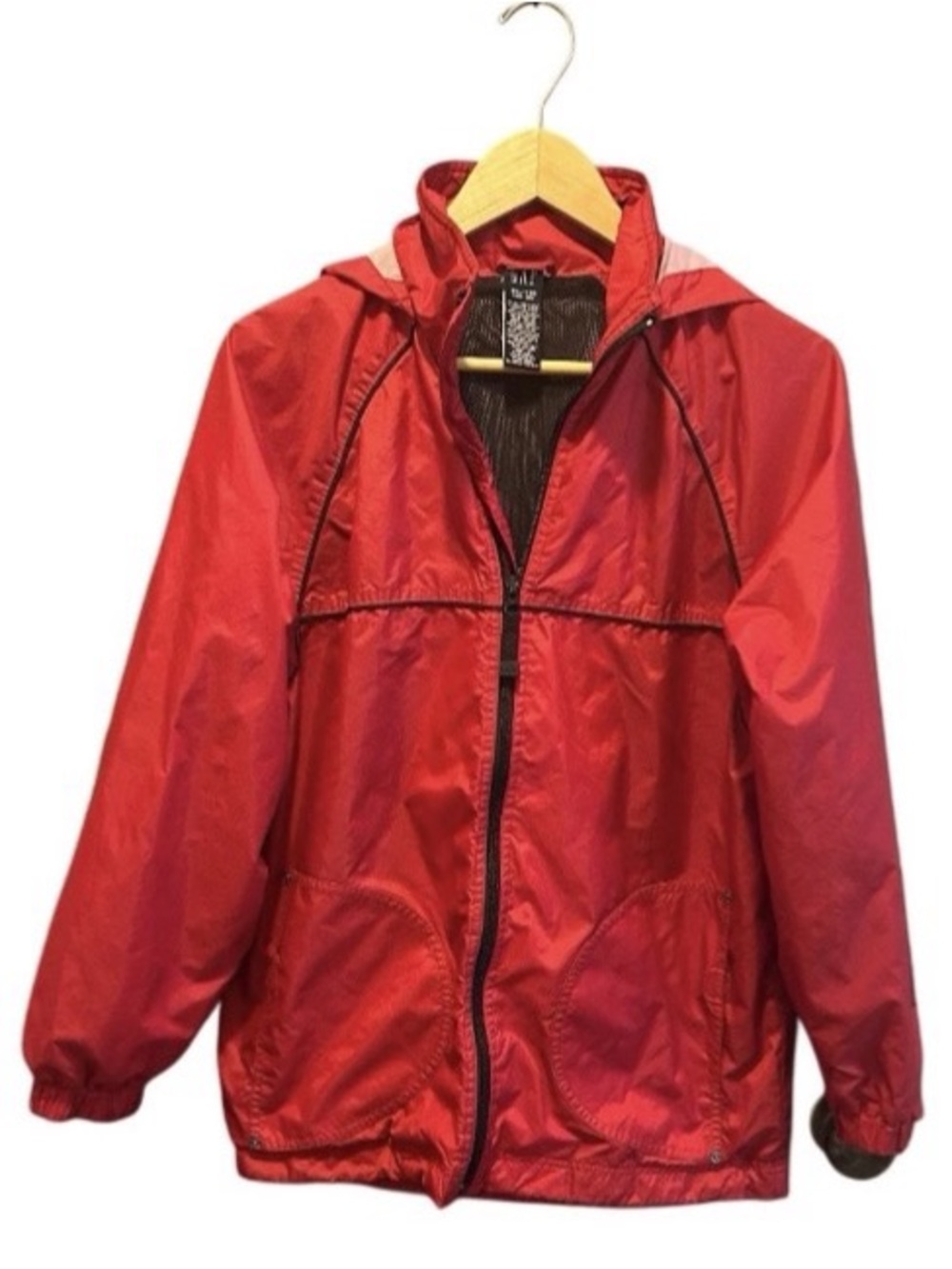 Vtg Gap Jacket Windbreaker Nylon Full Zip Mesh Lining Fold Away Hood Kids XXL